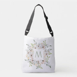 Your Monogram in a Flower Frame custom bags