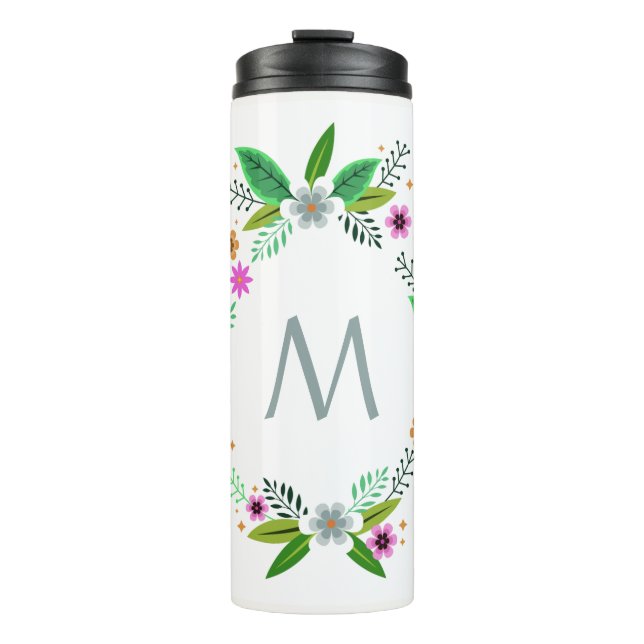 Your Monogram in a Flower Frame custom tumbler (Front)
