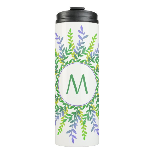 Your Monogram in a Leaf Frame custom tumbler (Front)