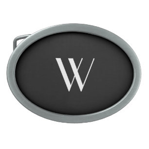 Your monogram in black&white belt buckle