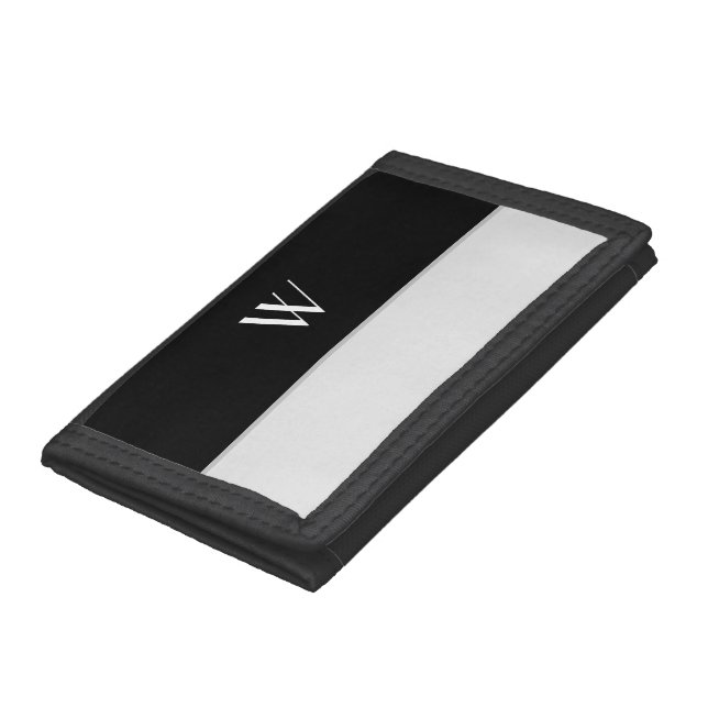 Your monogram in black&white   tri-fold wallet (Bottom)