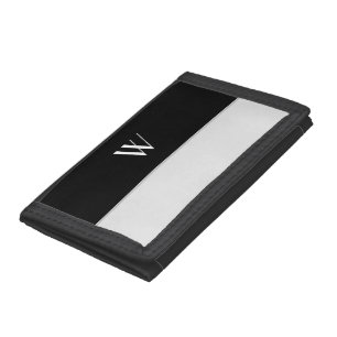 Your monogram in black&white trifold wallet