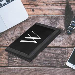 Your monogram in black&white trifold wallet