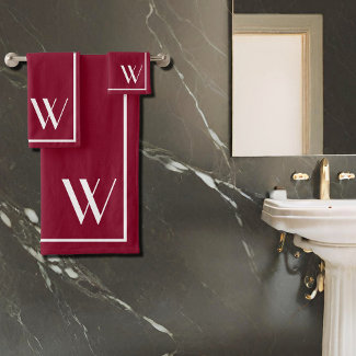 Your monogram in burgundy&white