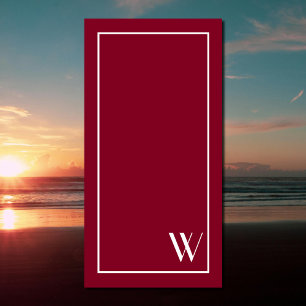Your monogram in burgundy&white beach towel