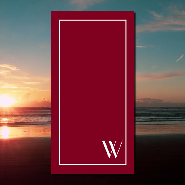 Your monogram in burgundy&white  beach towel (Creator Uploaded)