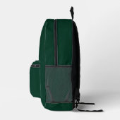 Your monogram in dark green  printed backpack (Right)