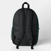 Your monogram in dark green  printed backpack (Back)