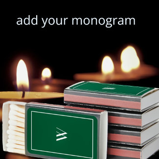 Your monogram in dark green&white  
