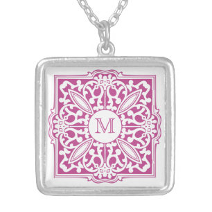 YOUR MONOGRAM in decorative frame custom necklace