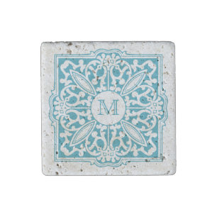 YOUR MONOGRAM in decorative frame stone magnet