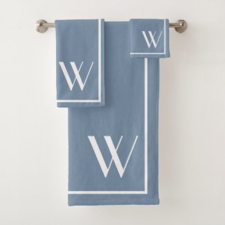 Your monogram in faded denim color