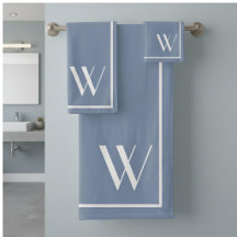 Your monogram in faded denim color