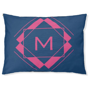 Your Monogram in Geometric Pattern dog beds
