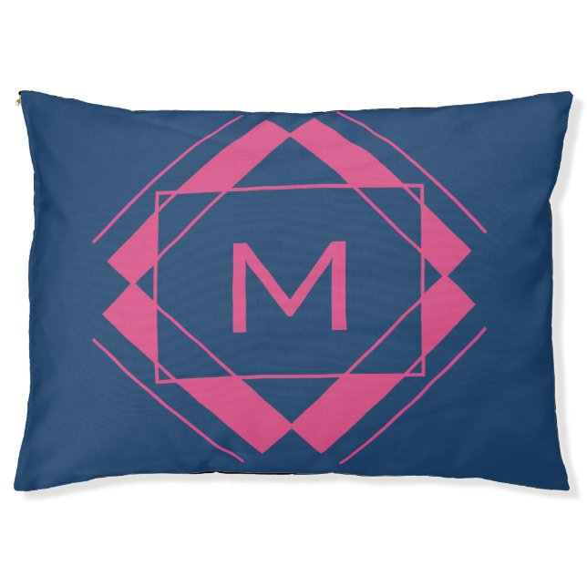 Your Monogram in Geometric Pattern dog beds (Front)