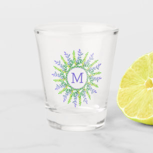 Your Monogram in Leaf Frame shot glass