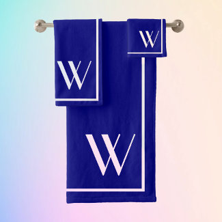 Your monogram in navy blue&white