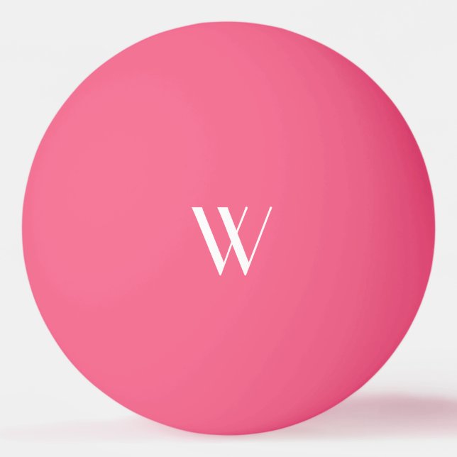 Your monogram in pink ping pong ball (Front)