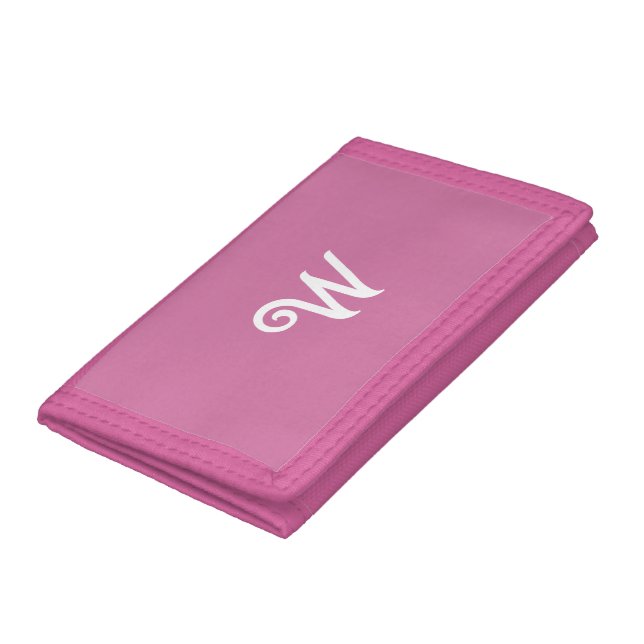 Your monogram in  pink trifold wallet (Bottom)
