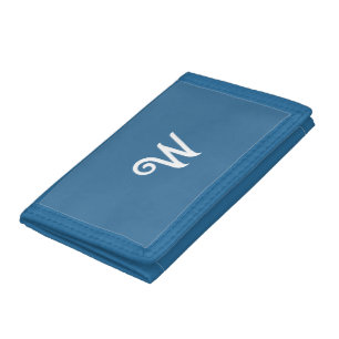 Your monogram in Queen blue Tri-fold Wallet