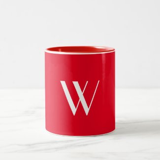 Your monogram in red &white  