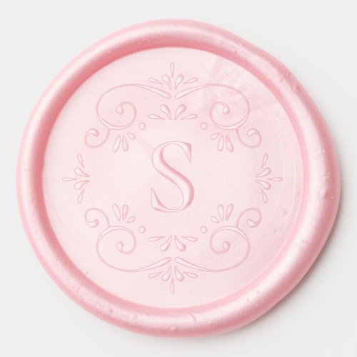 Your Monogram Initial with Decorative Border Wax Seal Sticker