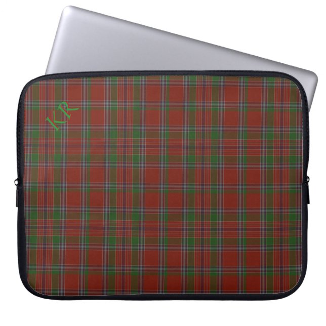 Your monogram / initials on Birral Clan Tartan Laptop Sleeve (Front)