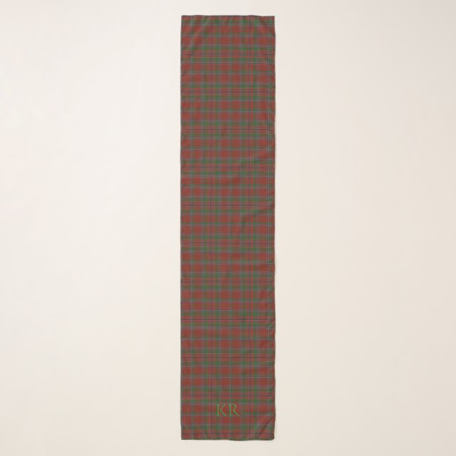 Your monogram / initials on Birral Clan Tartan Scarf (Front)