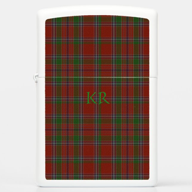 Your monogram / initials on Birral Clan Tartan Zippo Lighter (Front)