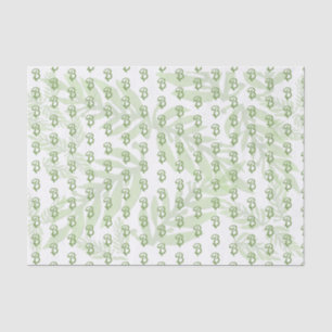Your monogram on green leafy tissue paper