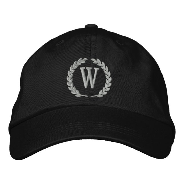 Your Monogram Single Cap Letter Laurels Embroidery (Front)