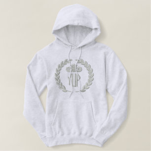 Your Monogram Up to 3 Letters Laurels Embroidery Embroidered Hoodie