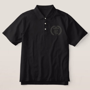 Your Monogram Up to 3 Letters Laurels Embroidery Embroidered Polo Shirt