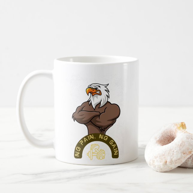 Your morning won't start right without caffeine. coffee mug (With Donut)