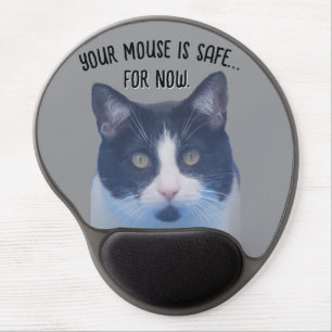 Your Mouse is safe...for now. Funny Tuxedo Cat Gel Mouse Pad