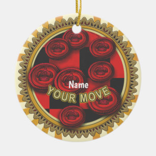 Your Move Checkers Ceramic Ornament