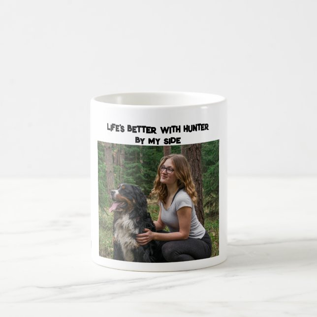 Your mug with your pet's photos and your Text (Center)