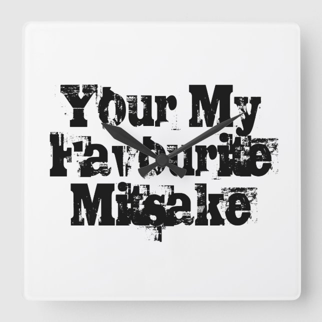 Your My Favourite Mitsake Square Wall Clock (Front)