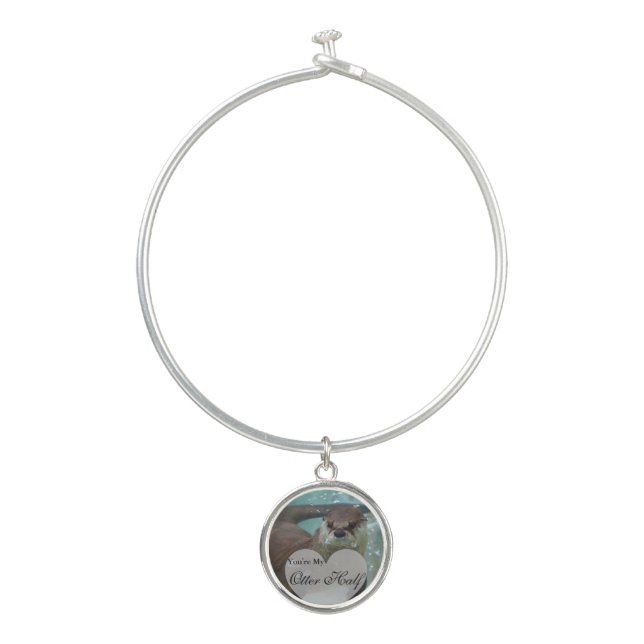Your my Otter Half Brown River Otter Swimming Bangle Bracelet (Front)