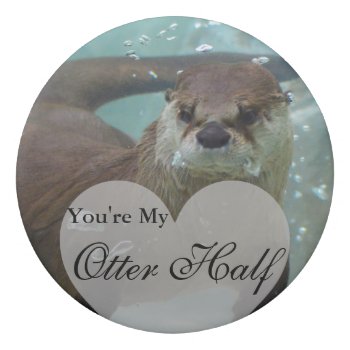 Your My Otter Half Brown River Otter Swimming Eraser by FanciesCreations at Zazzle