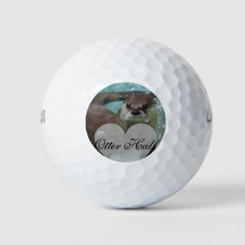 Your My Otter Half Brown River Otter Swimming Golf Balls by FanciesCreations at Zazzle