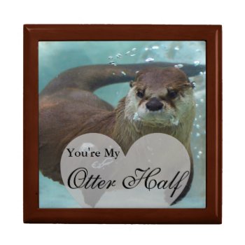 Your My Otter Half Brown River Otter Swimming Jewelry Box by FanciesCreations at Zazzle