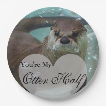 Your My Otter Half Brown River Otter Swimming Paper Plates by FanciesCreations at Zazzle