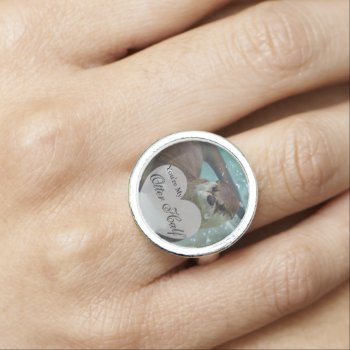 Your My Otter Half Brown River Otter Swimming Ring by FanciesCreations at Zazzle