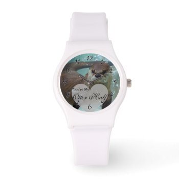 Your My Otter Half Brown River Otter Swimming Watch by FanciesCreations at Zazzle