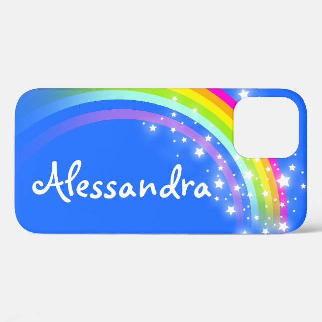 "Your name" (10 letter) rainbow aqua Case-Mate iPhone Case (Back (Horizontal))