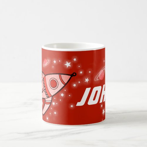 your name 4 letter space red kids mug