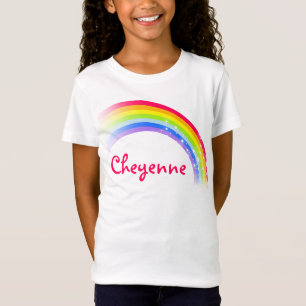 "Your name" (8 letter) rainbow red girls top