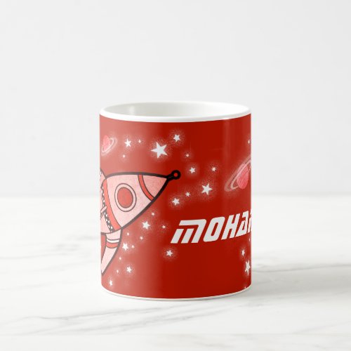 your name 8 letter space red kids mug