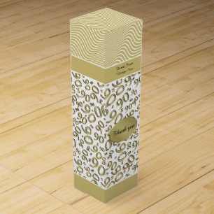 Your Name 90th Birthday Gold/White Number Pattern Wine Box